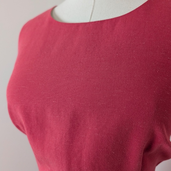 Linen Mini Dress Fitted Cleo High Neck Sleeveless Pencil Fitted Knee Length - Picture 8 of 10